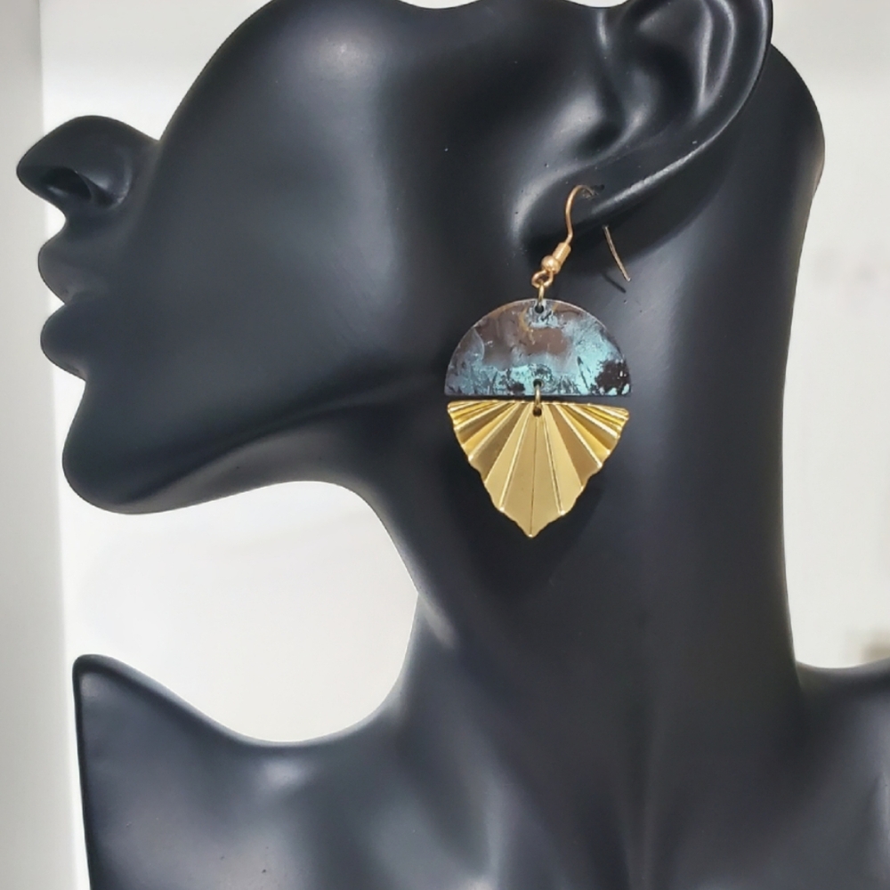Patina and Brass Earrings